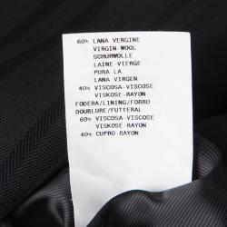 مملوكة مسبقًا Armani Collezioni Black Self Striped Wool Blend Pant Suit S