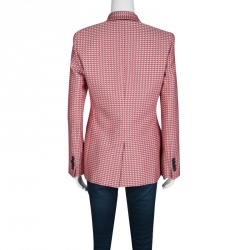 Pre Owned Armani Collezioni Geometric Jacquard Pocket Square Detail Blazer M