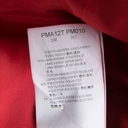 Pre Owned Armani Collezioni Red Wool Godet Midi Dress L