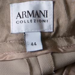 Armani Collezioni Beige Cuffed Hem Tailored Trousers M