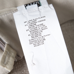 Pre Owned Armani Collezioni Beige Textured Linen Fitted Pencil Skirt S