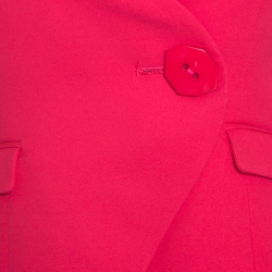 Pre Owned Armani Collezioni Red Silk Georgette Tailored Blazer S