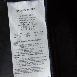 Pre Owned Armani Collezioni Navy Blue and Black Diamond Embossed Jacquard Peplum Jacket M