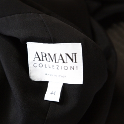 Pre Owned Armani Collezioni Black Wool Blend Crossover Lapel Blazer M 