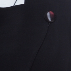 Pre Owned Armani Collezioni Black Wool Blend Crossover Lapel Blazer M 