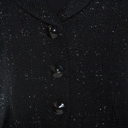 Pre Owned Armani Collezioni Black Lurex Tweed Blazer M