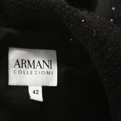 Pre Owned Armani Collezioni Black Lurex Tweed Blazer M