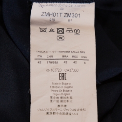 Pre Owned Armani Collezioni Midnight Blue Stretch Silk Satin Sleeveless Top M 