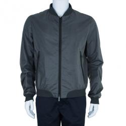 مملوكة مسبقًا Armani Collezioni Men's Olive Green Technical Zip Front Jacket L