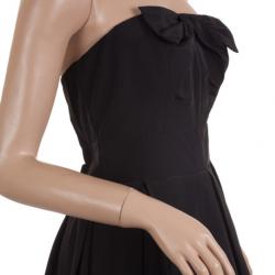 Pre Owned Armani Exchange Black Taffeta Strapless Dress