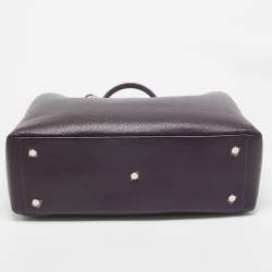 Aspinal Of London Purple Pebbled Leather London Tote