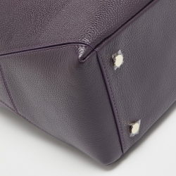 Aspinal Of London Purple Pebbled Leather London Tote