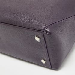 Aspinal Of London Purple Pebbled Leather London Tote