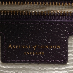 Aspinal Of London Purple Pebbled Leather London Tote