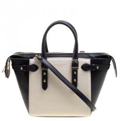 Aspinal Of London Beige/Black Leather Mini Marylebone Tote Aspinal Of London  | TLC