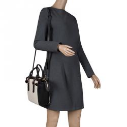 Pre Owned Aspinal Of London Beige/Black Leather Mini Marylebone Tote