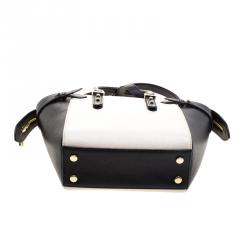 Pre Owned Aspinal Of London Beige/Black Leather Mini Marylebone Tote