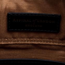 Pre Owned Aspinal Of London Beige/Black Leather Mini Marylebone Tote