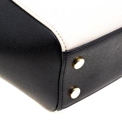 Pre Owned Aspinal Of London Beige/Black Leather Mini Marylebone Tote