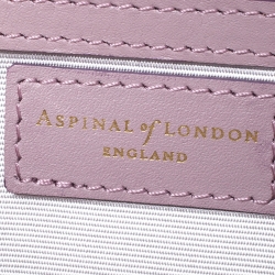 Aspinal Of London Lilac Croc Embossed Leather Trunk Top Handle Bag