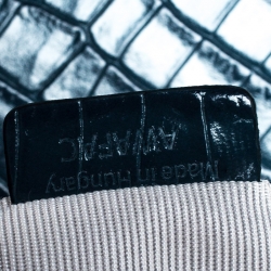 Pre Owned Aspinal of London Blue Croc Embosed Leather Soho Backpack