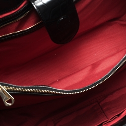 Pre Owned Aspinal Of London Black Croc Embossed Leather The London Tote