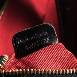 Pre Owned Aspinal Of London Black Croc Embossed Leather The London Tote