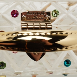 Aspinal of London Transparent Candy Crystals Embellished Acrylic The Trunk Top Handle Bag
