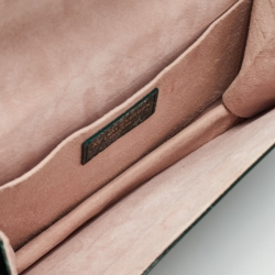 Pre Owned Aspinal Of London Green Croc Embossed Leather Large Ava Chain Bag