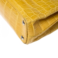 Asprey Yellow Crocodile Leather Darcy Tote