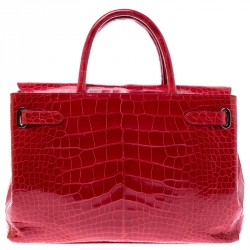 Asprey Red Alligator Leather Darcy Tote