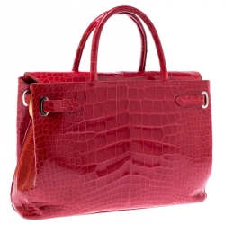 Asprey Red Alligator Leather Darcy Tote