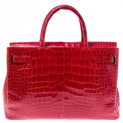Asprey Red Alligator Leather Darcy Tote