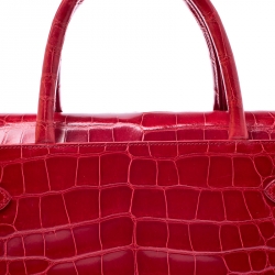Asprey Red Alligator Leather Darcy Tote