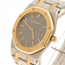 Pre Owned Audemars Piguet Grey Stainless Steel and 18K Rose Gold Royal Oak Women's Wristwatch 33 mm