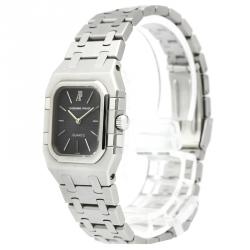 Pre Owned Audemars Piguet Black Stainless Steel Royal Oak Quartz Women's Wristwatch 25MM