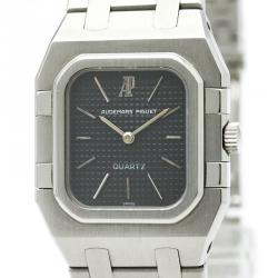 Pre Owned Audemars Piguet Black Stainless Steel Royal Oak Quartz Women's Wristwatch 25MM