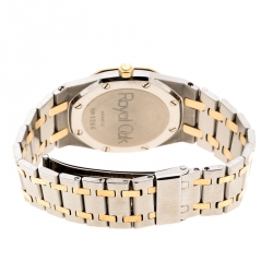 Pre Owned Audemars Piguet Grey Stainless Steel and 18K Rose Gold Royal Oak Women's Wristwatch 33 mm