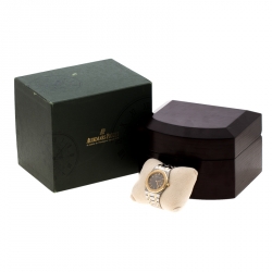 Pre Owned Audemars Piguet Grey Stainless Steel and 18K Rose Gold Royal Oak Women's Wristwatch 33 mm