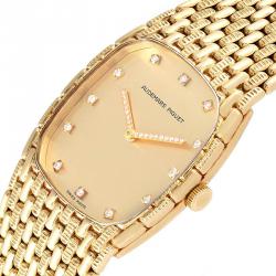 Audemars Piguet Gold Daimonds 18K Yellow Gold 40154 Women's Wristwatch 27x32 MM
