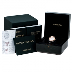 Audemars Piguet Silver White 18K Rose Gold Stainless Steel Royal Oak 15450SR.OO.1256SR.01 Men's Wristwatch 37 mm