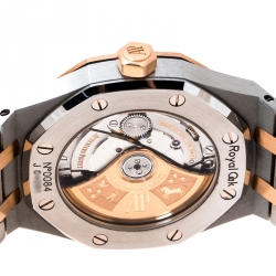 Audemars Piguet Silver White 18K Rose Gold Stainless Steel Royal Oak 15450SR.OO.1256SR.01 Men's Wristwatch 37 mm