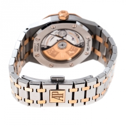 Audemars Piguet Silver White 18K Rose Gold Stainless Steel Royal Oak 15450SR.OO.1256SR.01 Men's Wristwatch 37 mm
