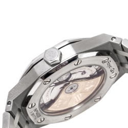 Audemars Silver Stainless Steel Royal Oak 15450ST.OO.1256ST.01 Unisex Wristwatch 37 mm