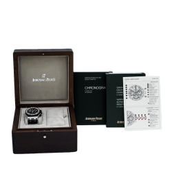 Pre Owned Audemars Piguet Black Stainless Steel Diamonds Royal Oak Offshore 26048SK.ZZ.D002CA.01 Women's Wristwatch 37 mm