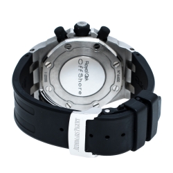 Pre Owned Audemars Piguet Black Stainless Steel Diamonds Royal Oak Offshore 26048SK.ZZ.D002CA.01 Women's Wristwatch 37 mm