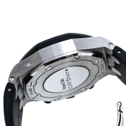 Pre Owned Audemars Piguet Black Stainless Steel Diamonds Royal Oak Offshore 26048SK.ZZ.D002CA.01 Women's Wristwatch 37 mm