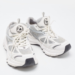 Pre Owned Axel Arigato White/Grey Leather and Mesh Marathon Runner Sneakers Size 35