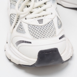 Pre Owned Axel Arigato White/Grey Leather and Mesh Marathon Runner Sneakers Size 35