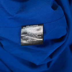 Pre Owned Badgley Mischka Blue Crepe Ruffle Detail One Shoulder Evening Gown S